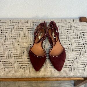 Halogen suede flats (Burgundy color)